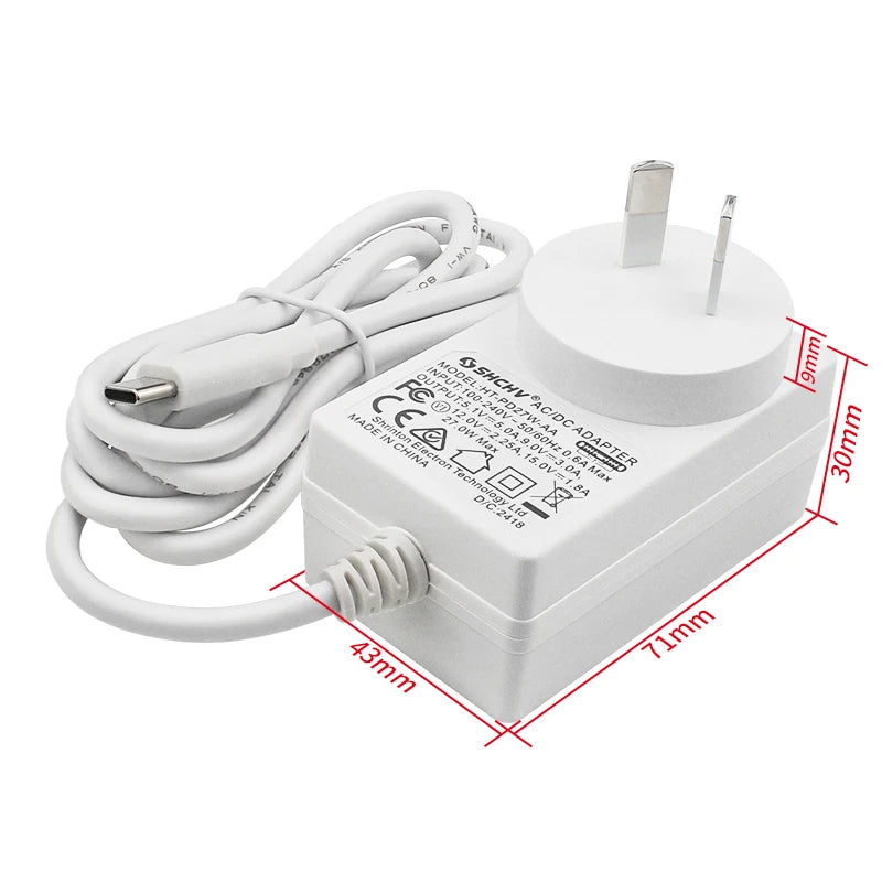 Raspberry Pi 5 USB-C PD 27W 5.1V 5A AU Plug Power Adapter for Australia & New Zealand