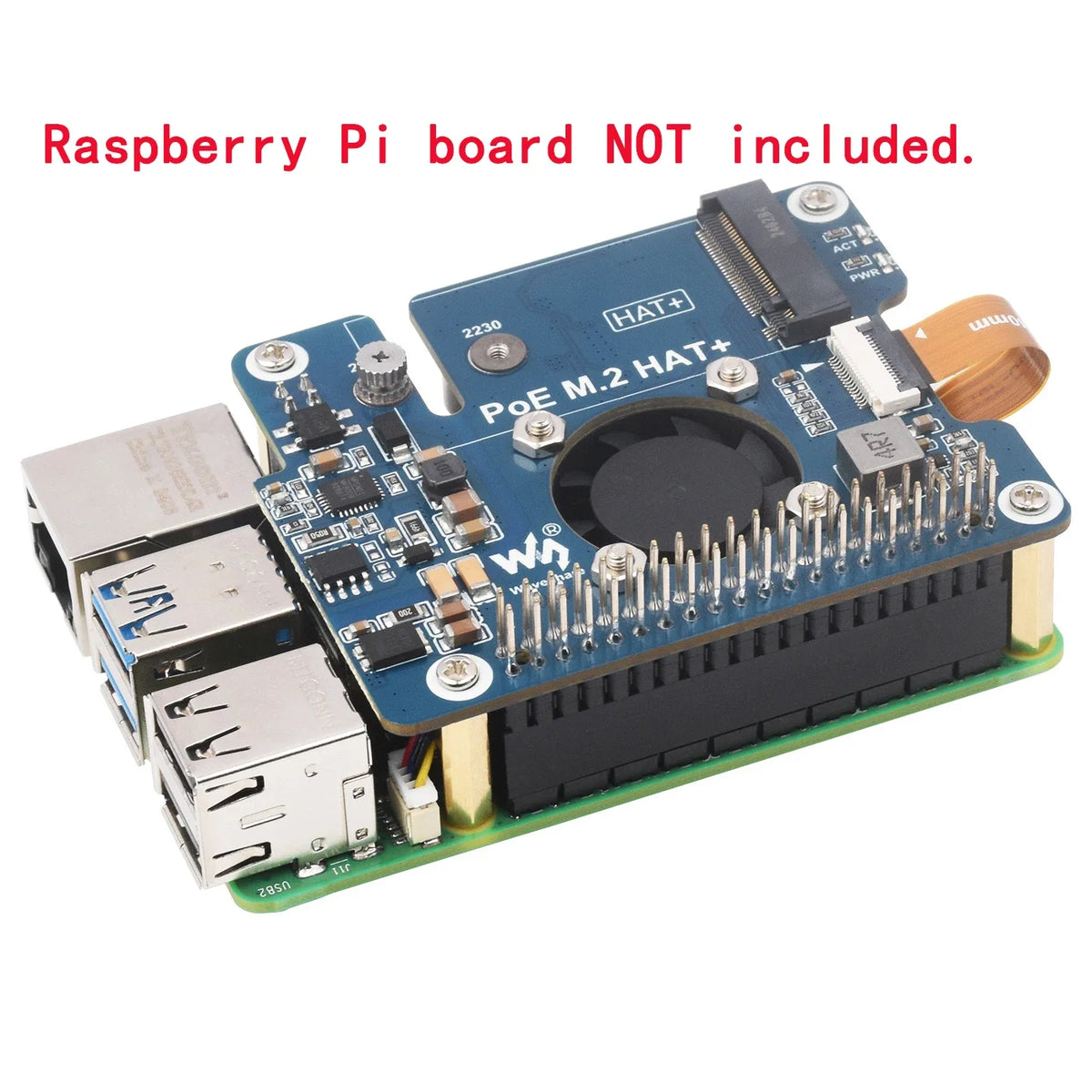 5V PI5 PoE HAT Cooling Fan Cooler NVMe SSD Expansion Board for RPI RasPi Raspberry Pi 5 Projects Accessories PCIe M.2 Adapter