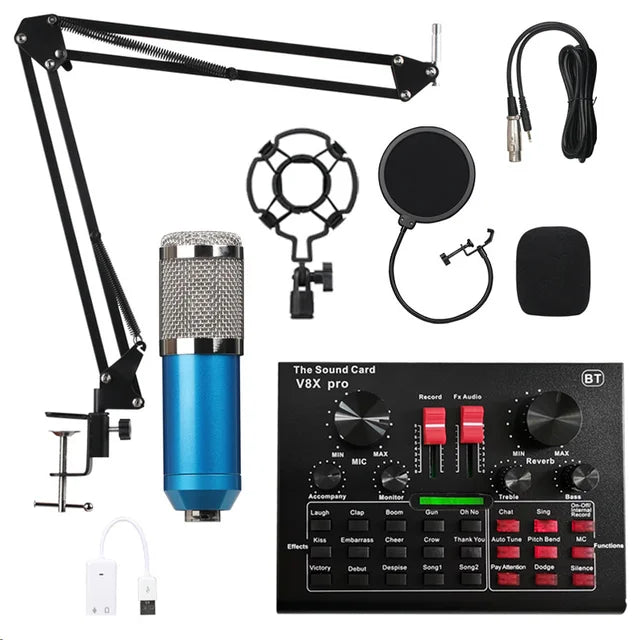 Custom V8XPRO Audio Mixer BM800 Condenser Microphone Live Sound Card BT USB Game DSP Recording Professional Streaming V9X Phone Manufacturer