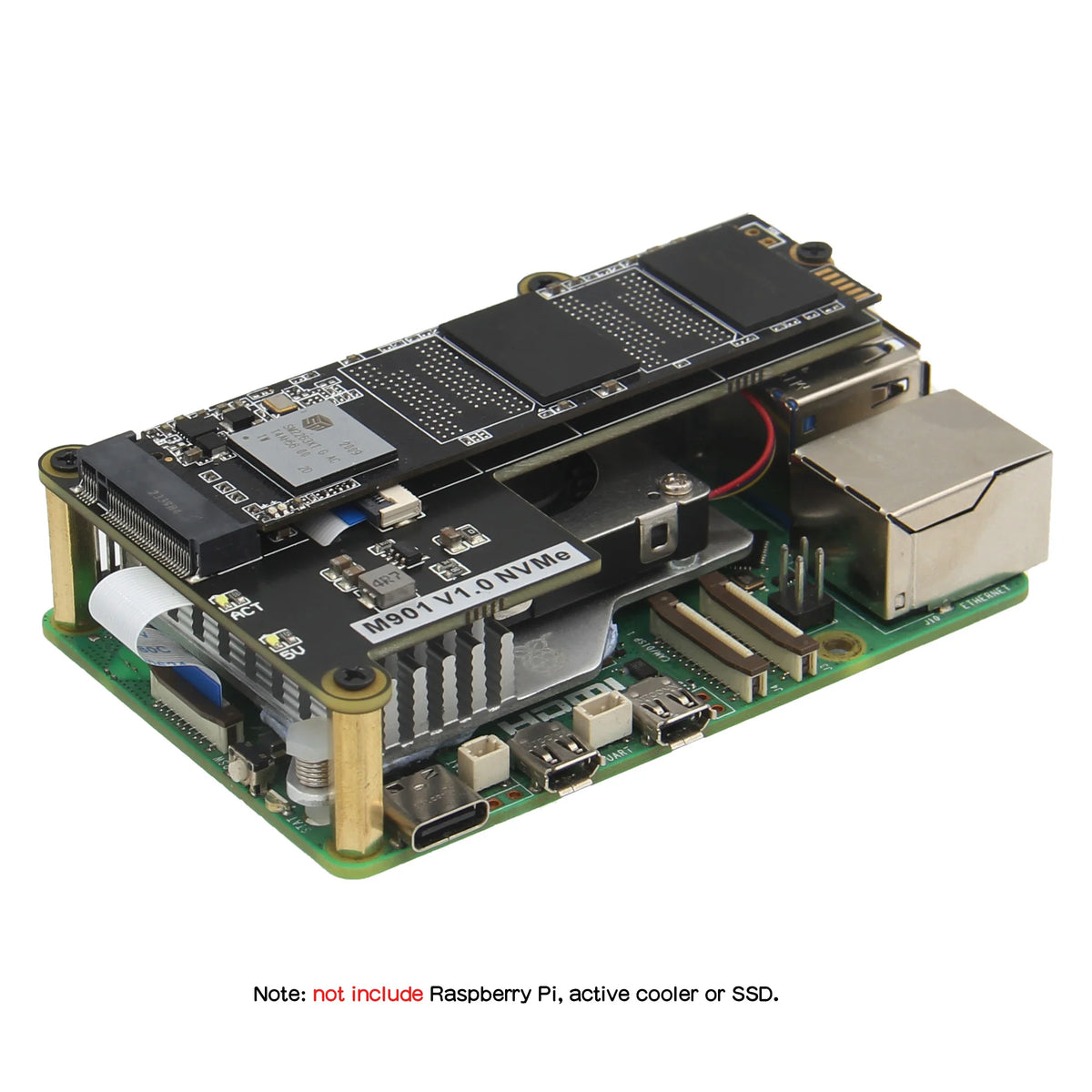 Custom  M901 PCIe to M.2 NVMe SSD Board Shield for Raspberry Pi 5