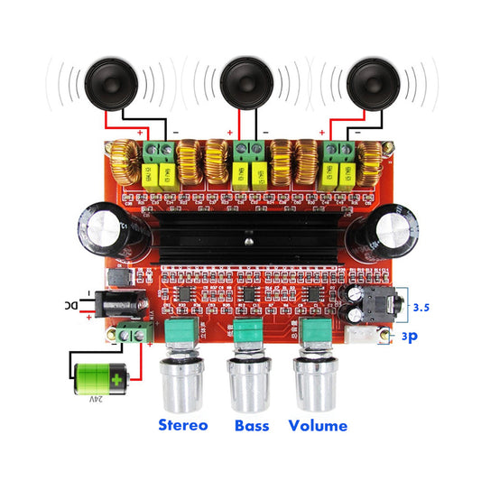 2.1 Channel Subwoofer audio Amplifier Board 100W+2*80W TPA3116D2 power Digital Stereo AMP hifi DC12-24V audio amplifier board Customize