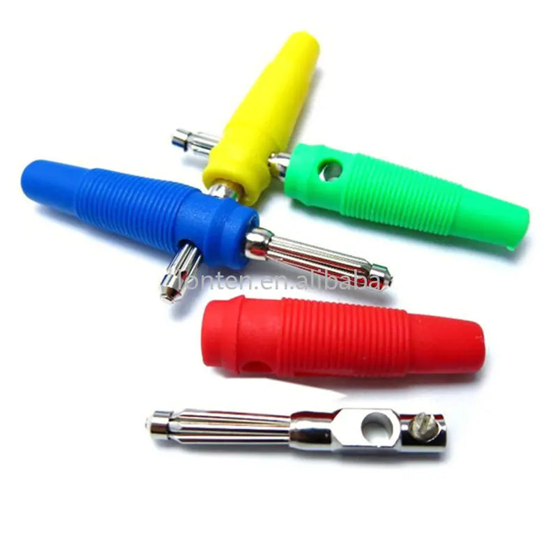 Custom 5Pcs 4mm Male 32A High Current Screw Solderless Stackable Banana Plug Connector Manufacturer