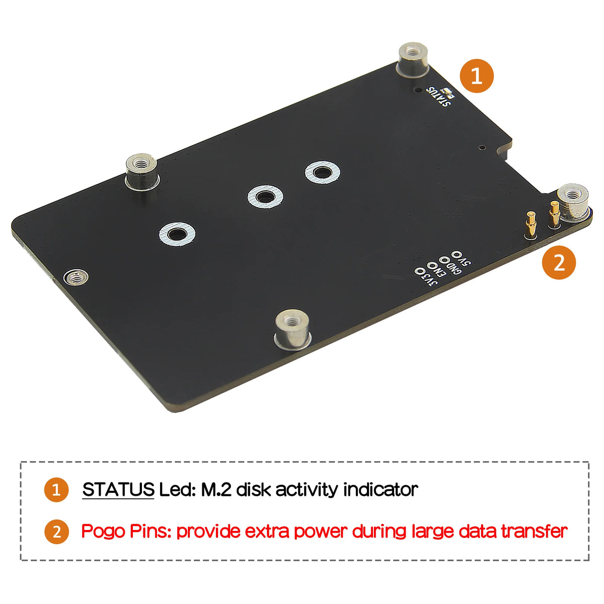 Custom  X1002 PCIe M.2 NVMe SSD 2280 M Key Bottom for Raspberry Pi 5