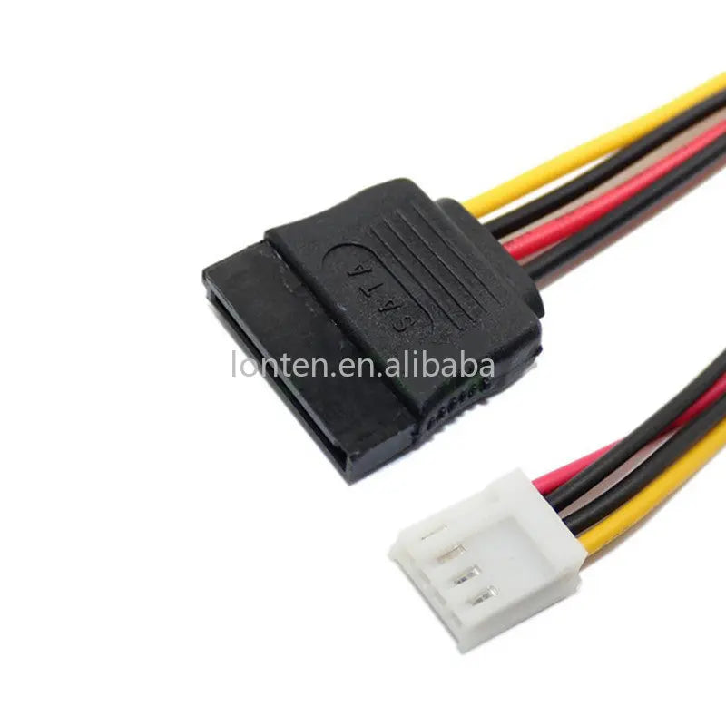 Custom ITX Power Cord SATA 15P Female To Small 4PIN Female 2.54mm Pitch To SATA Power Supply Line 18AWG 20cm Manufacturer