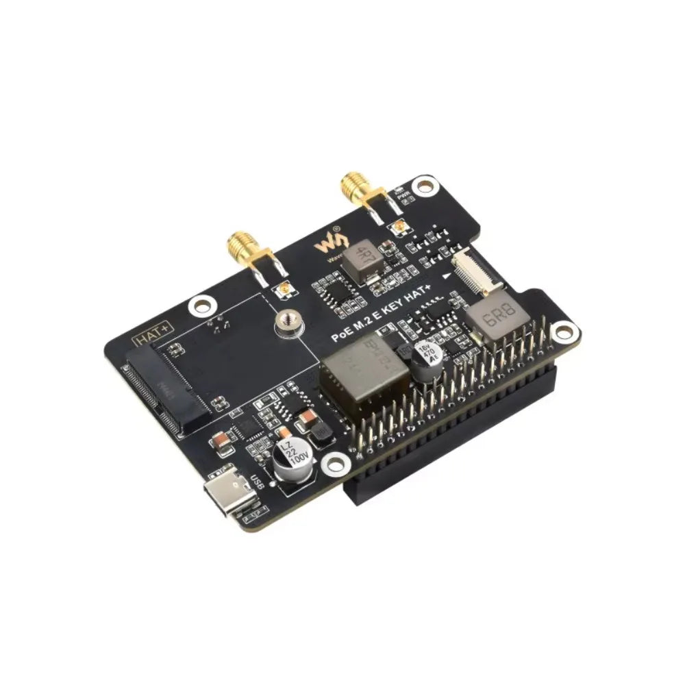 PCIe To M.2 E KEY Adapter With PoE Function for Raspberry Pi 5,Compatible With NGFF (M.2 E Key) Wireless NIC,Raspberry Pi 5 PCle