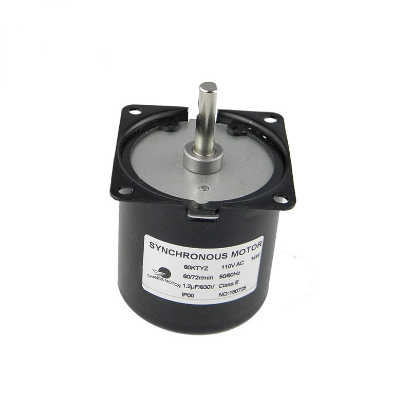 Custom 60KTYZ AC Synchronous Syn Motor 110V 60/72RPM CW/CCW 14W Low Noise Electric Motor Manufacturer