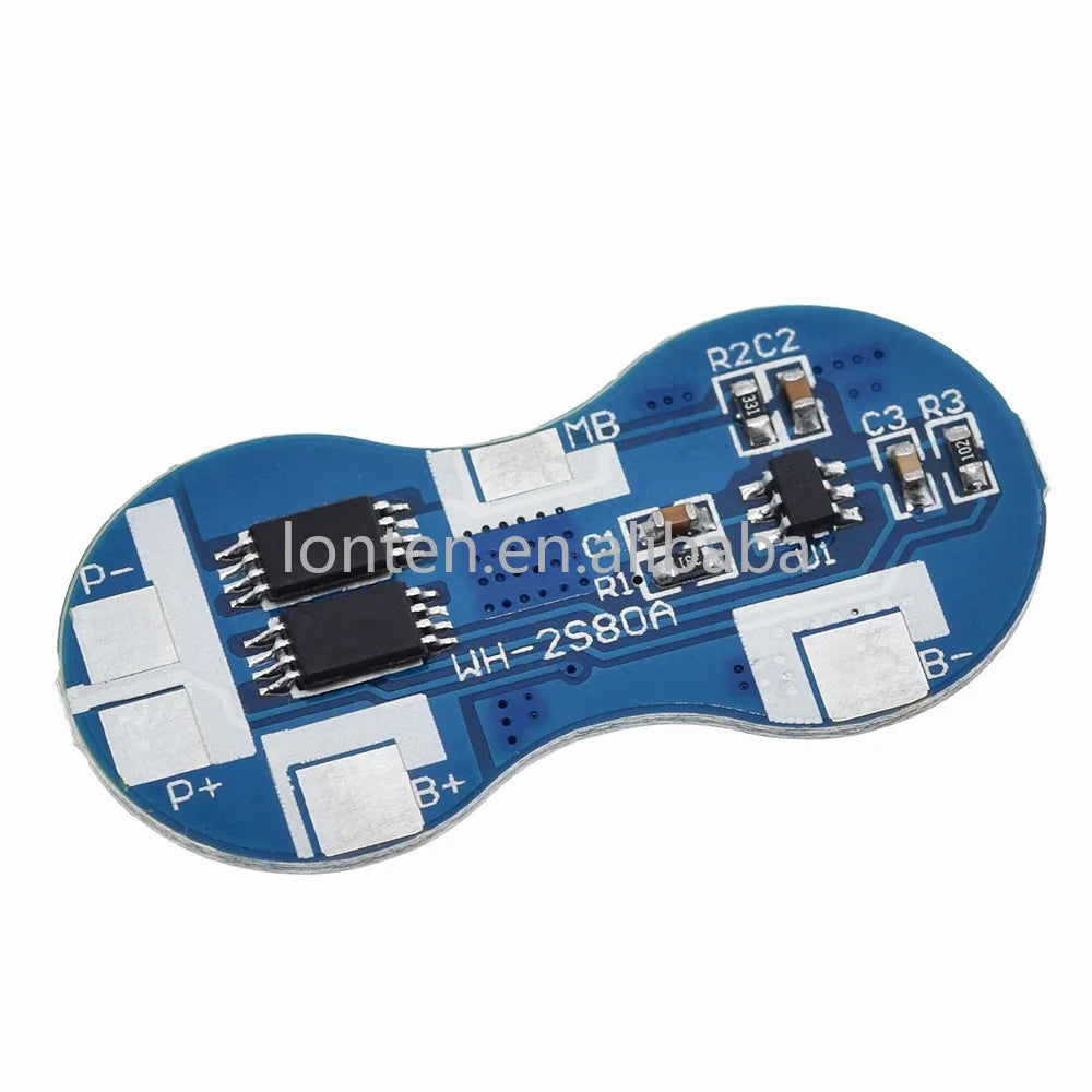 Custom 2S Li-ion 18650 Lithium Battery Charger Protection Board 7.4V Overcurrent Overcharge Overdischarge Protection 4A 2 Series BMS Manufacturer