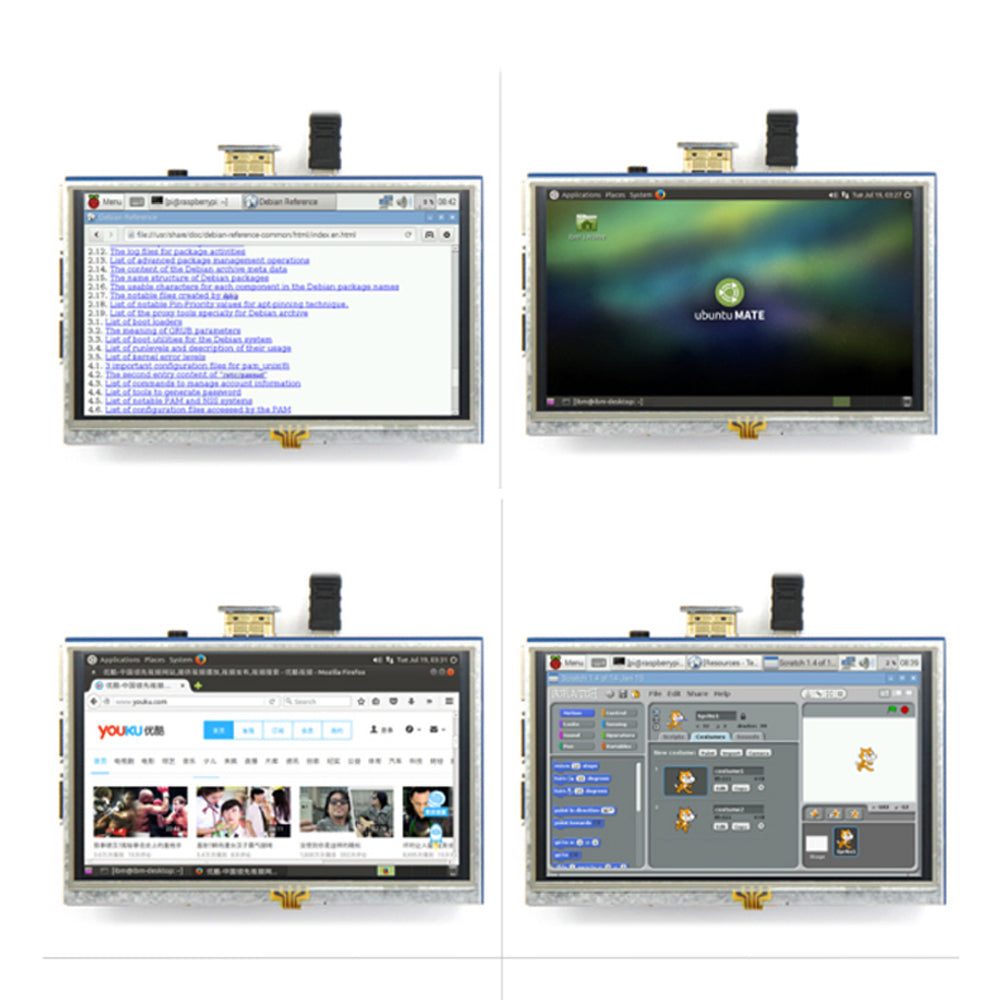 5 inch LCD screen display module 800*480 resistive touch for Raspberry Pi 3B screens Custom