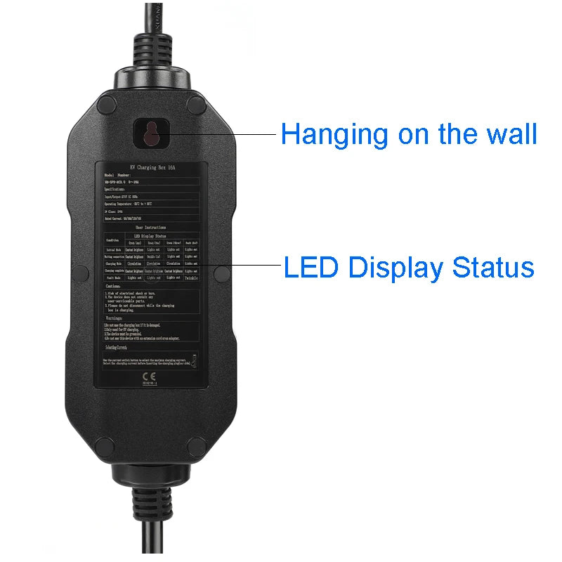 Custom Mobile EV Charger Wallbox 32A Fast EV Charger IEC62196 Type 2 CEE 3 Pins Electric Car Charger EVSE Cargador Auto Electrico Manufacturer