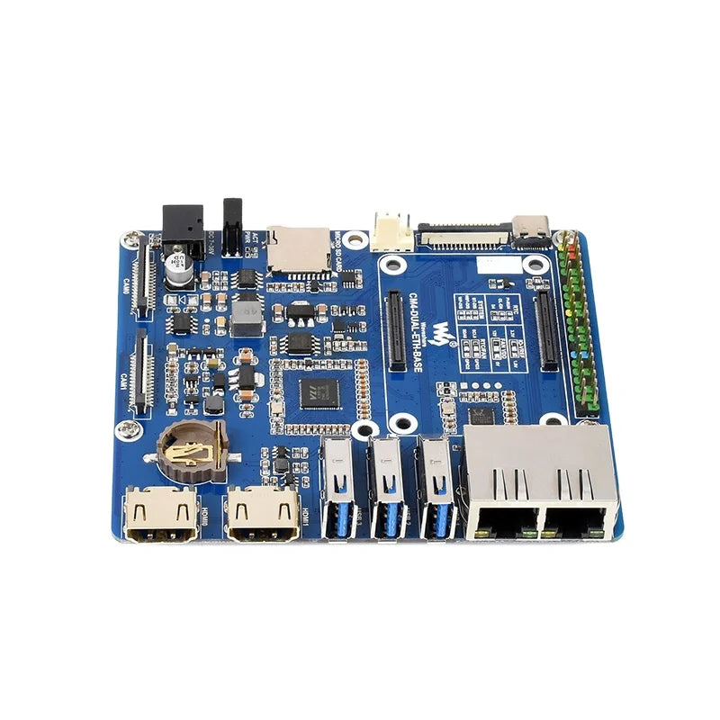 Custom Waveshare Dual Gigabit Ethernet Base Board Designed for Raspberry Pi Compute Module 4, Powerful Ethernet Capability Manufacturer