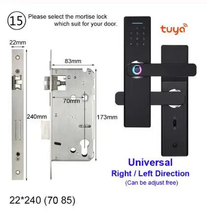 Custom Wifi Electronic Door Smart  Lock With Tuya APP Remotely  Biometric Fingerprint  Smart Card Password tuya smart lock Manufacturer