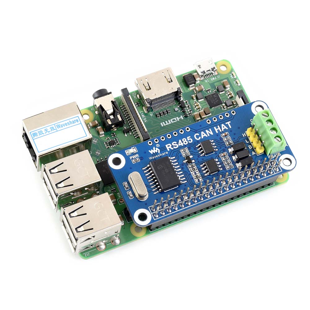 RS485 CAN HAT for Raspberry Pi Zero/Zero W/Zero WH/2B/3B/3B+,onboard CAN controller: MCP2515,485 transceiver SP3485 Custom PCB customize