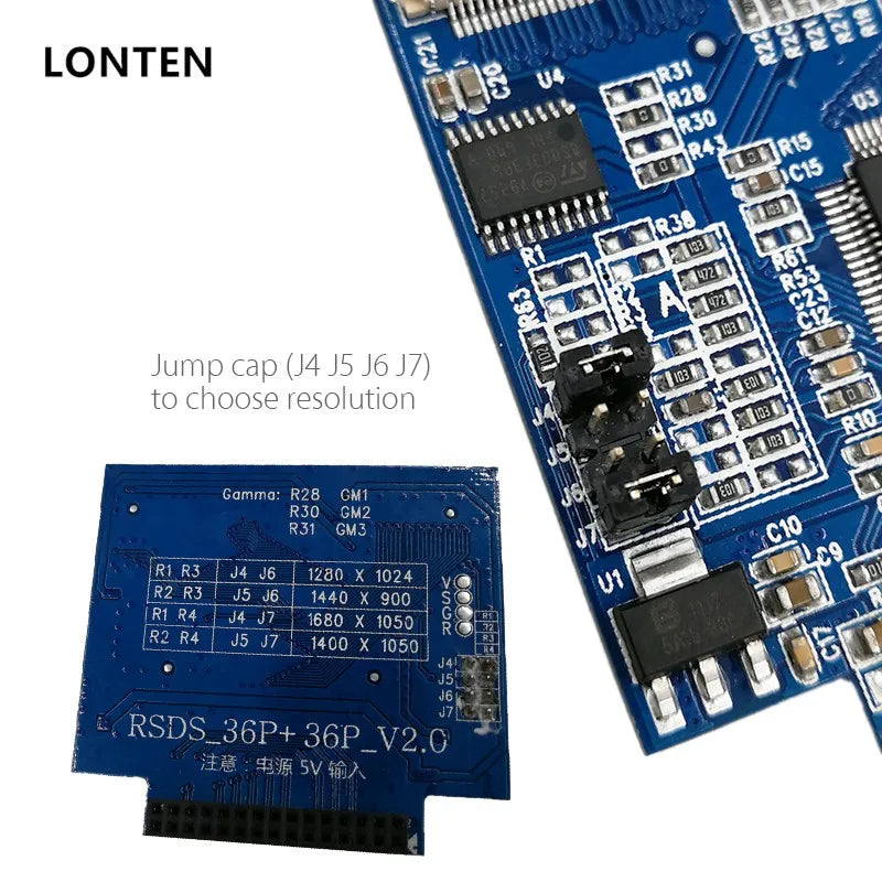 Custom Lonten RSDS_S3_V2.0 36P 0.5 FFC LVDS to RSDS Signal Transform Adapter Board Conversion Card for A190A2 A220Z1 A170E2 TPM190A1 19 Manufacturer
