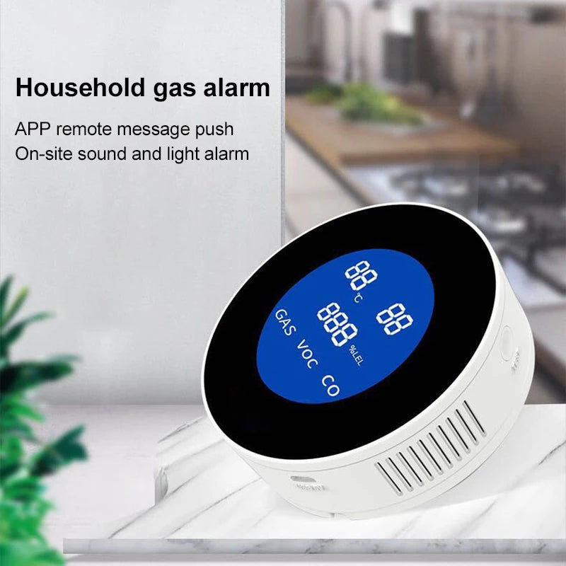 Custom New WIFI Tuya Smart Natural Gas Leakage Detector Methane CH4 Leak Alarm Monitor Digital LCD Temperature Sensor For Smart Home Manufacturer