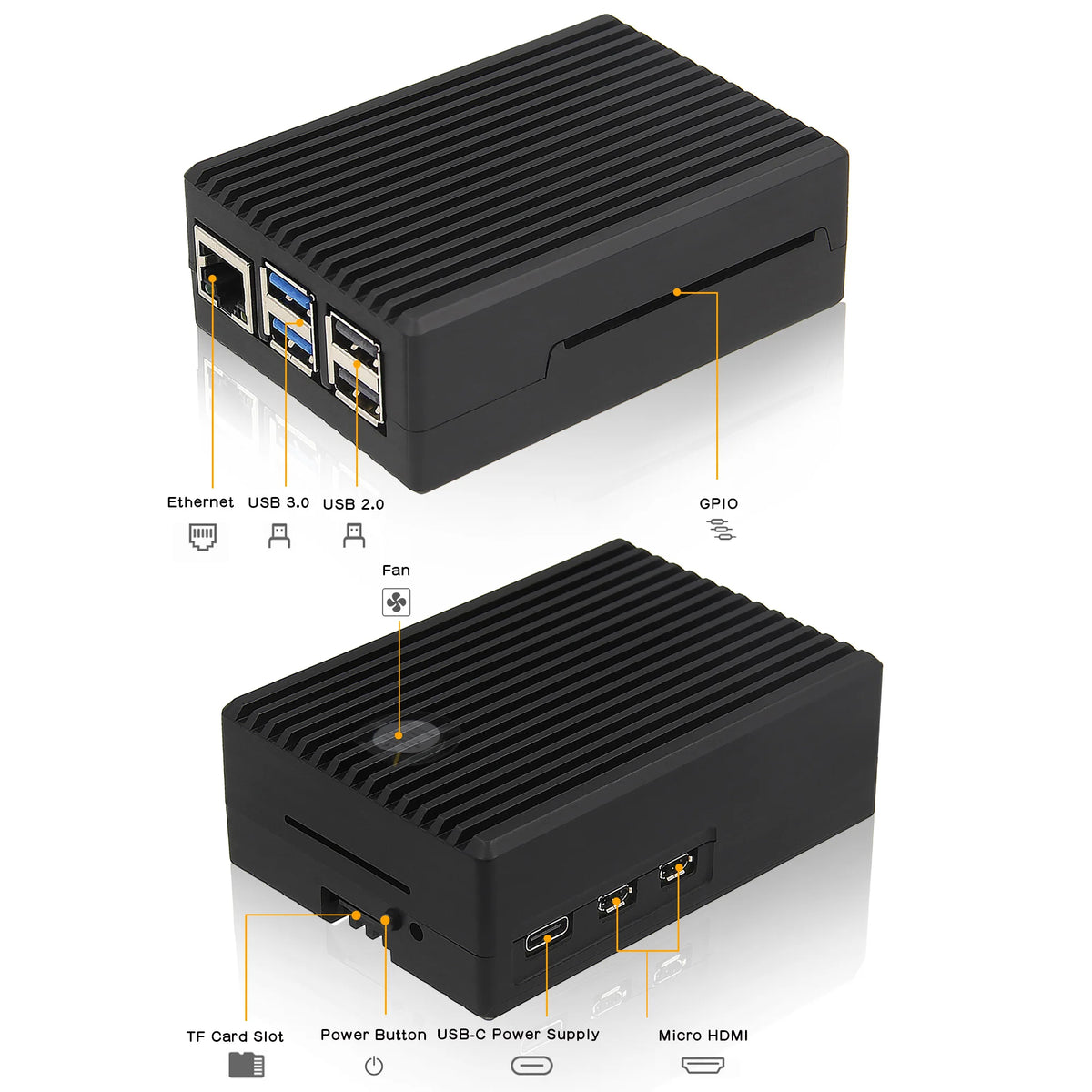 Custom  Raspberry Pi 5 Case with Fan| Heavy-duty Aluminum Passive Cooling Case Shell Enclosure for Pi 5