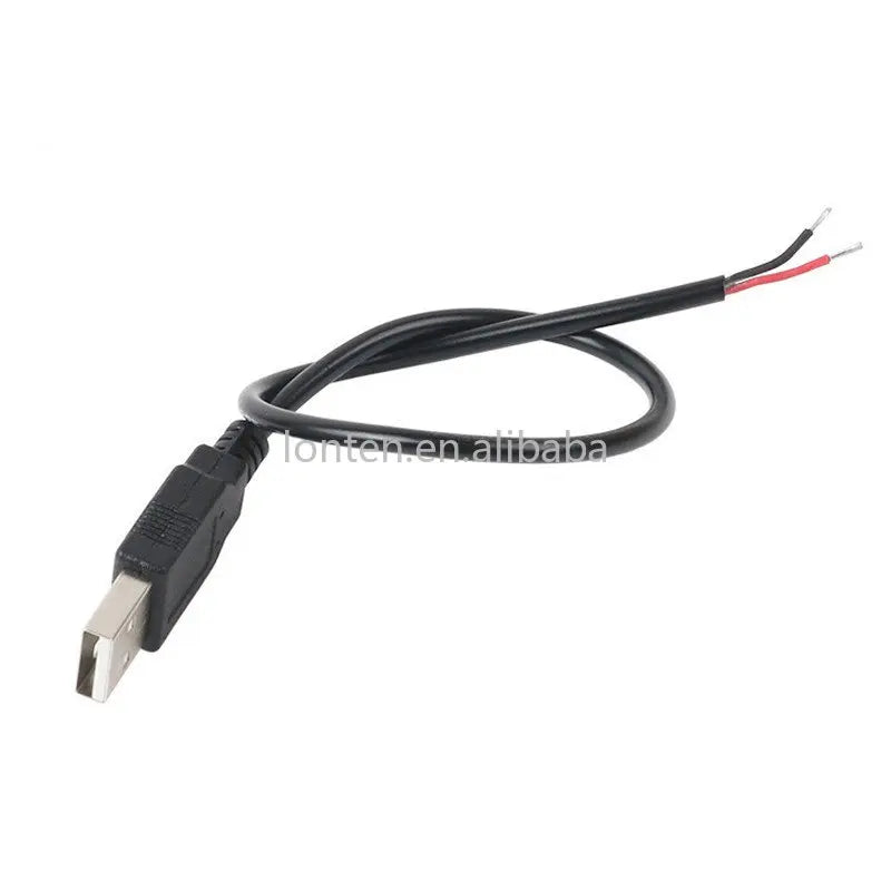 Custom 30cm Power Supply Cable 2 Pin USB 2.0 A Female male 4 pin wire Jack Charger charging Cord Extension Connector DIY 5V line Manufacturer