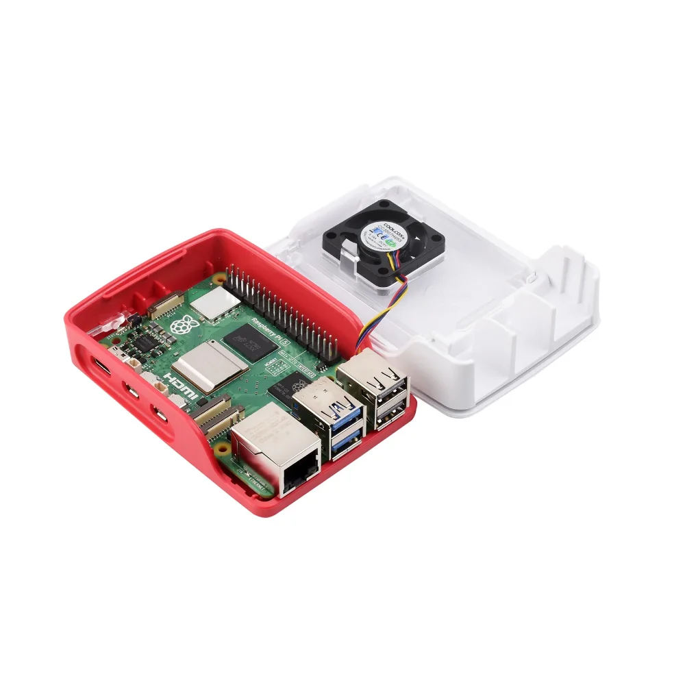 Official Raspberry Pi Case for Raspberry Pi 5, Built-in Cooling Fan, Red/White Color  Suitable For Raspberry Pi 5 Custom