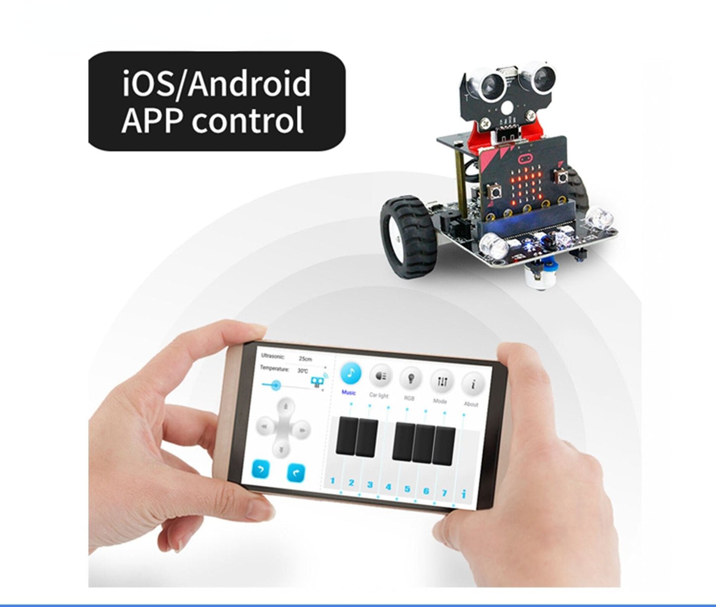 Hot Koop Educatief Grafische Programmeerbare Micro: Bit V1 V2 Smart Robot Car Ontwerp Voor Kinderen Zonder Micro:bit customize