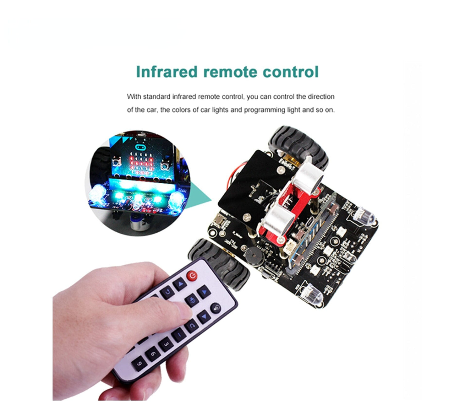 Hot Koop Educatief Grafische Programmeerbare Micro: Bit V1 V2 Smart Robot Car Ontwerp Voor Kinderen Zonder Micro:bit customize