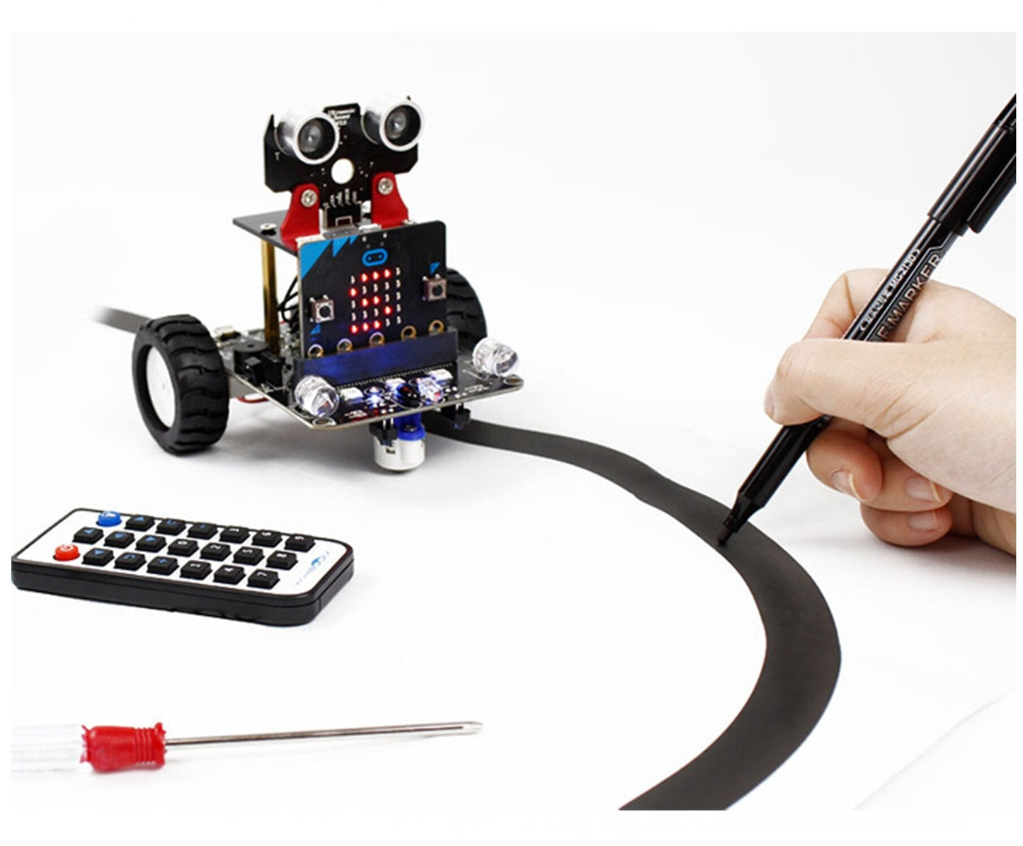 Hot Koop Educatief Grafische Programmeerbare Micro: Bit V1 V2 Smart Robot Car Ontwerp Voor Kinderen Zonder Micro:bit customize