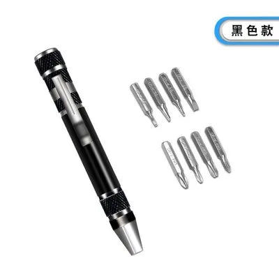 Custom Hot Portable 8 in 1 Aluminum Pen Style Screw Driver Multi-Tool Precision Mobile phone Repair Tool Kit Screwdriver Set Bits