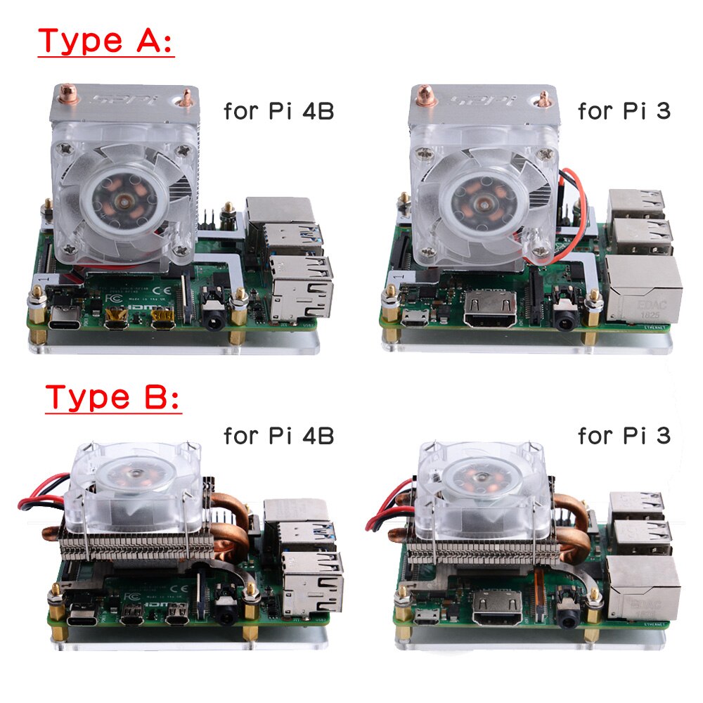 ICE-Tower Cooling Fan, Super Heat Dissipation for Raspberry Pi 4 Model B / 3B+ / 3B customize