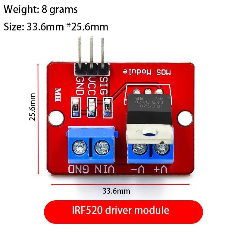 Custom IRF520 MOS Driver Module 0-24V Top Mosfet Button PWM Adjustment for Arduino MCU ARM Raspberry Pie