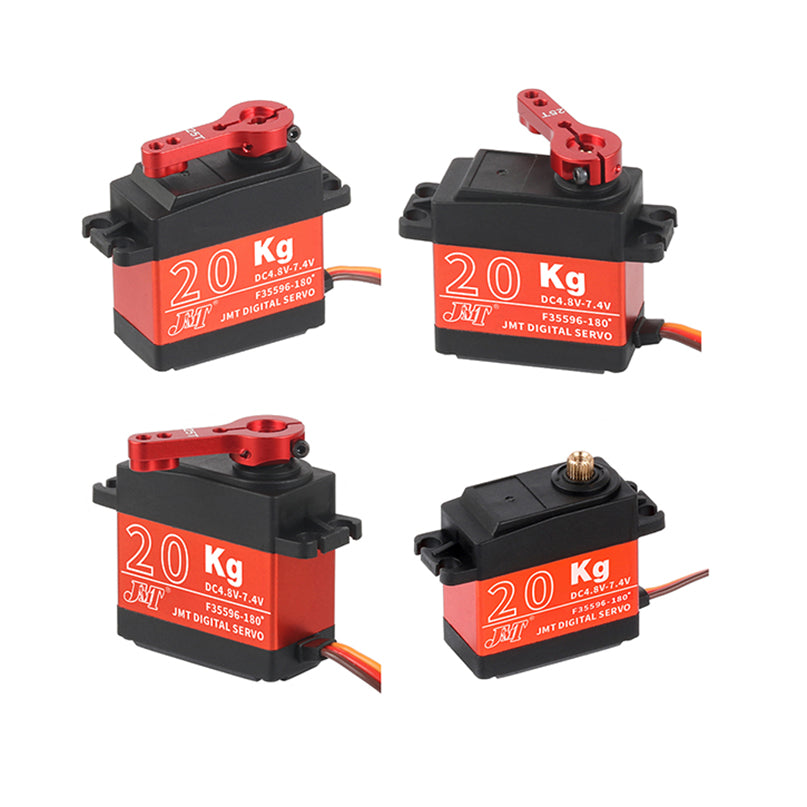 4x 20KG 90/180/270/360Degree Digital Servo Large Torque Aluminium Metal Gear For 1/8 1/10 Scale RC Car Boat Plane Waterproof