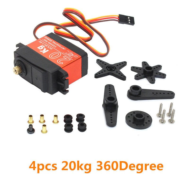 4x 20KG 90/180/270/360Degree Digital Servo Large Torque Aluminium Metal Gear For 1/8 1/10 Scale RC Car Boat Plane Waterproof