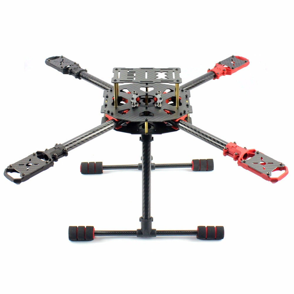 DIY Mini J630 630mm Carbon Fiber 4-axle Foldable Rack Frame Kit High Landing Skid for Helicopter RC Quadcopter Spare Parts