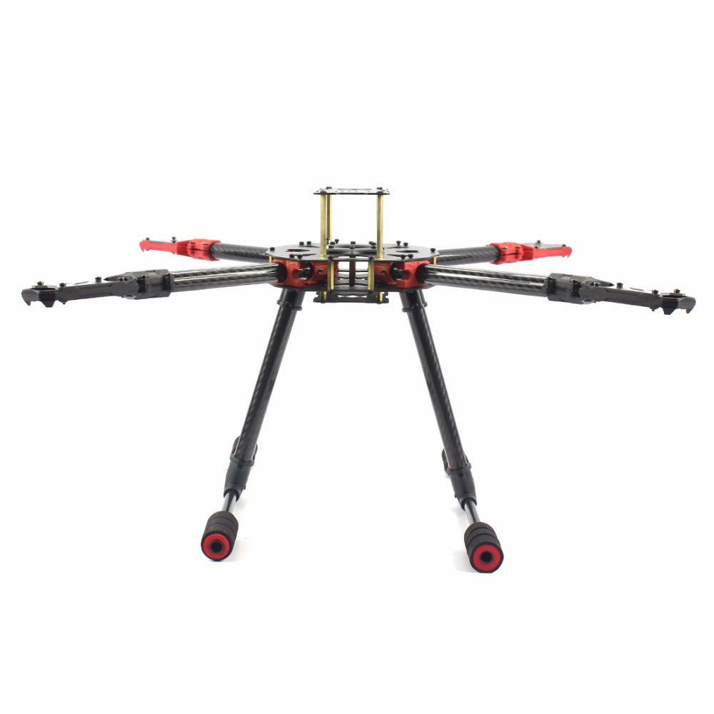 DIY Mini J630 630mm Carbon Fiber 4-axle Foldable Rack Frame Kit High Landing Skid for Helicopter RC Quadcopter Spare Parts