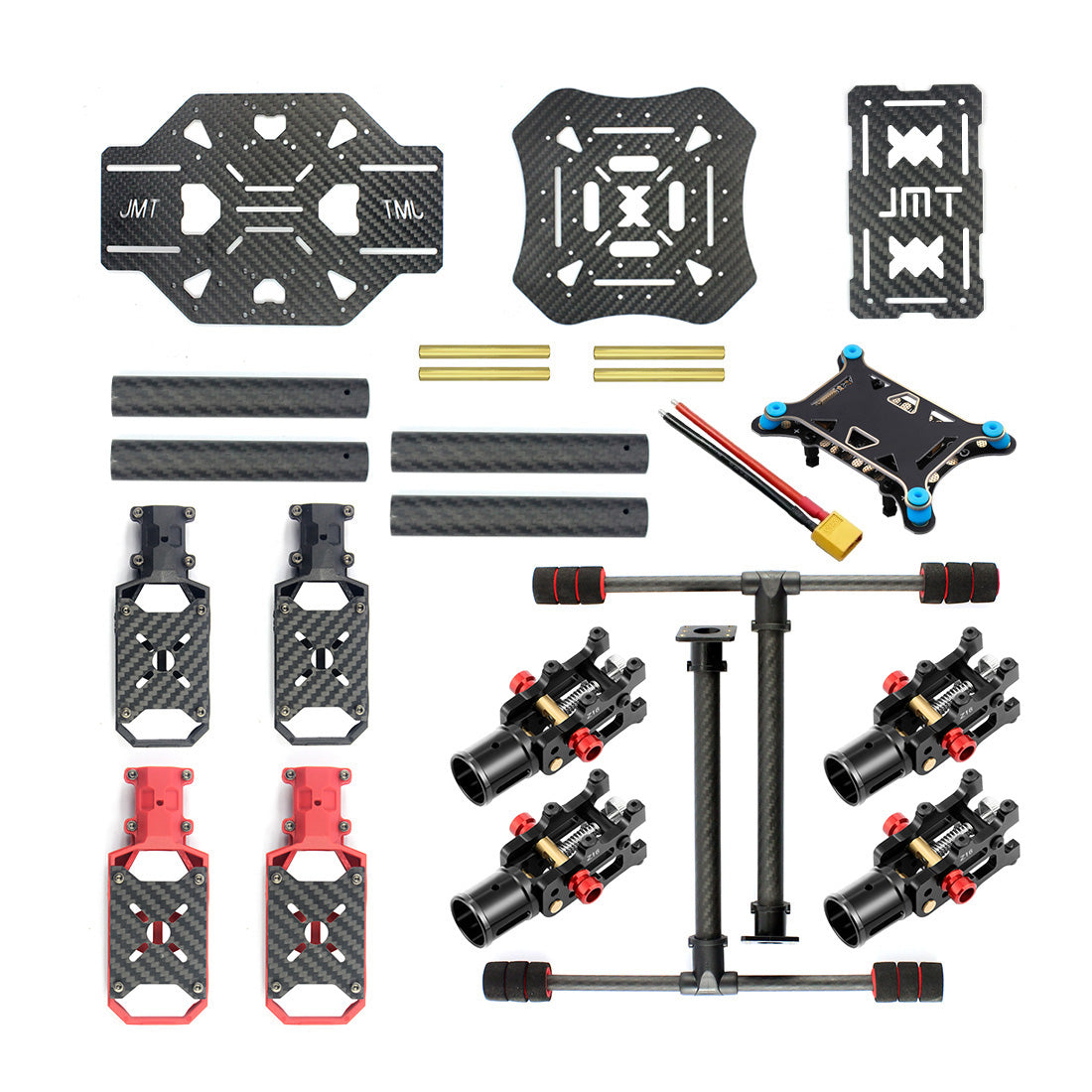 X4 460mm Carbon Fiber Foldable Umbrella Frame with Foldable / Non-foldable Landing Skid for RC Helicopter customize