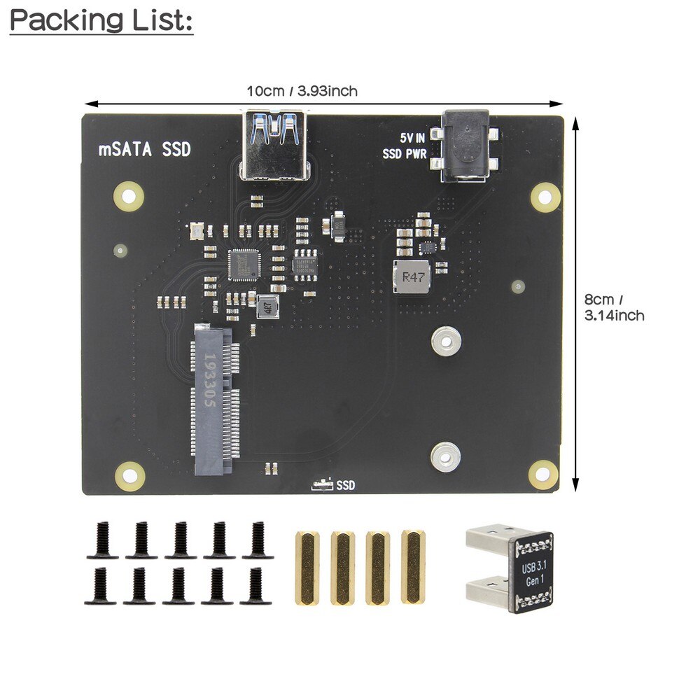 Jetson Nano mSATA SSD Shield, T130 V1.1 Storage Expansion Board for NVIDIA Jetson Nano Developer customize