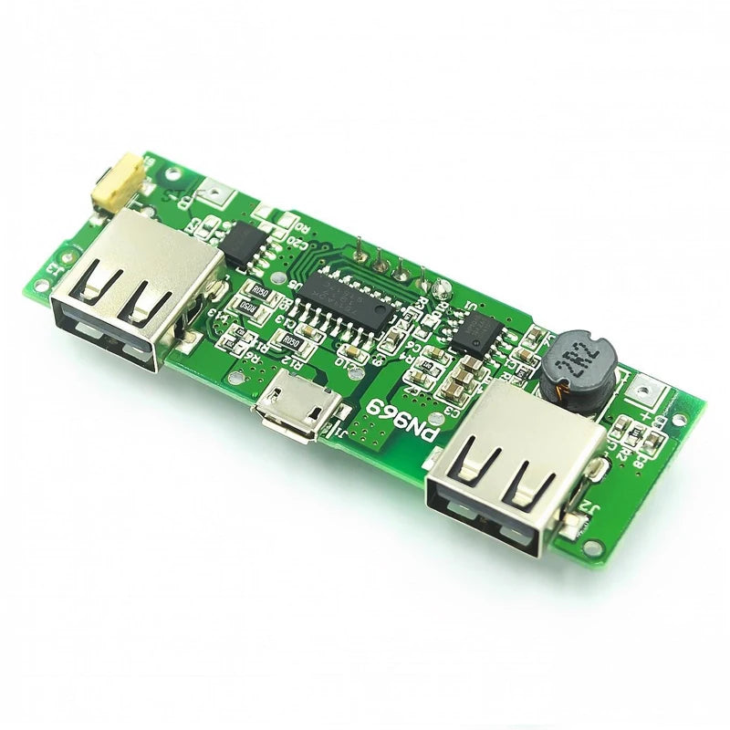 Custom LED Dual USB 5V 2.4A Micro/Type-C USB Mobile Power Bank 18650 Charging Module Lithium Battery Charger Board Circuit Protection