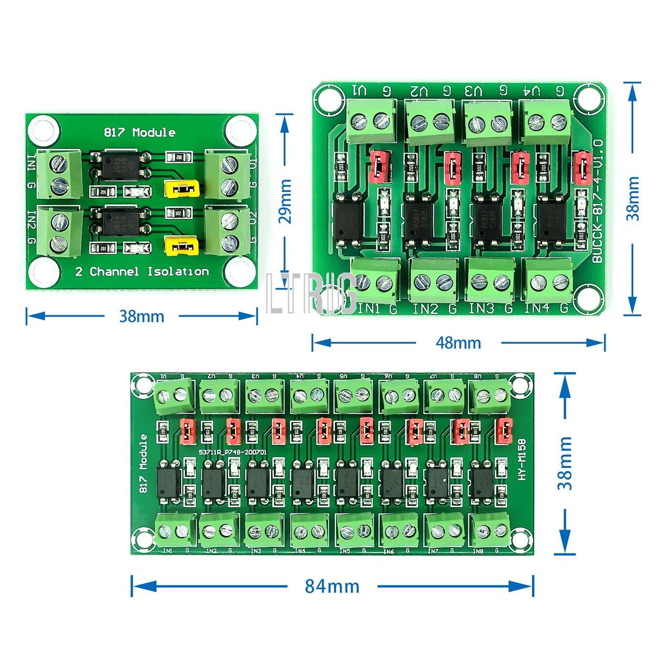 Custom 1PCS 2 4 8 Channel PC817 Optocoupler Isolation Board Voltage Converter Adapter Module 3.6-30V