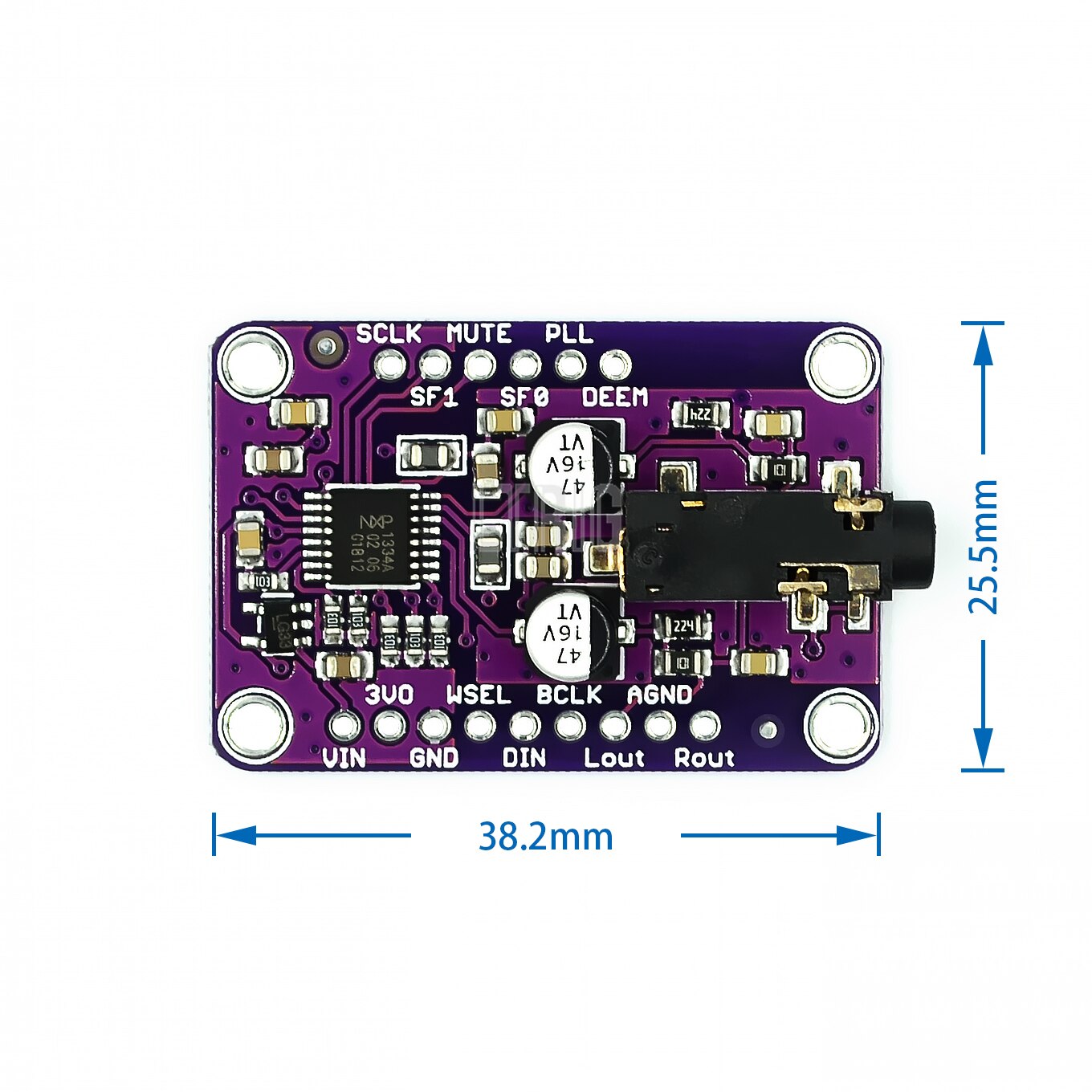 Custom 1PCSCJMCU-1334 DAC Module CJMCU-1334 UDA1334A I2S DAC Audio Stereo Decoder Module Board For Arduino 3.3V - 5V