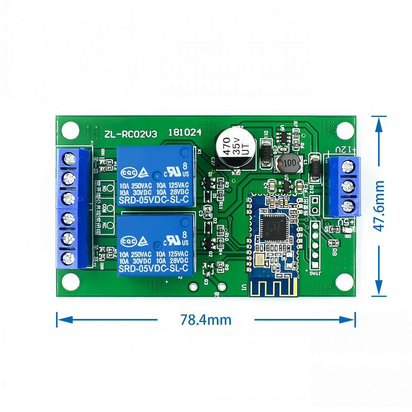 custom 1Pcs 2 Channel Relay Module Bluetooth 4.0 BLE for Apple Android Phone IOT