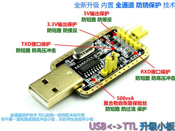 custom 1Pcs CH340G RS232 Update USB To TTL Converter Module Serial Port UFS-HWK STC Dowanloader Programmer Brush Plates