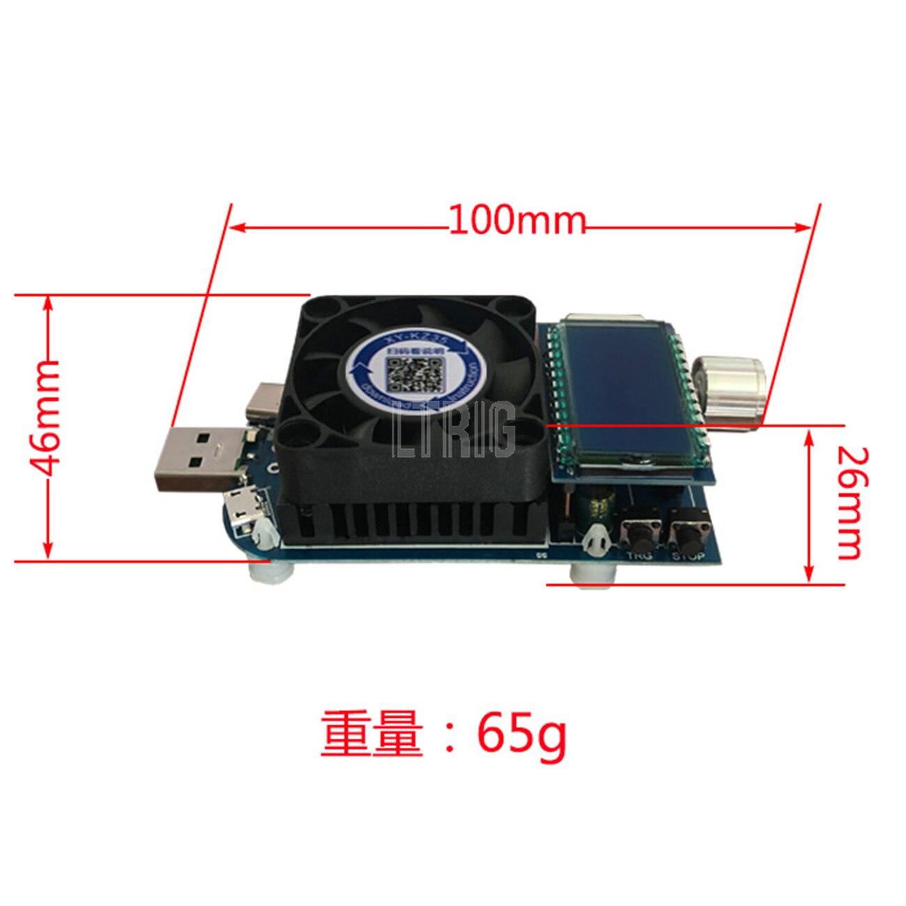 custom 1Pcs Constant Current Electronic Load USB Type C QC2.0/3.0 AFC FCP triggers Battery Tester Discharge Capacity meter