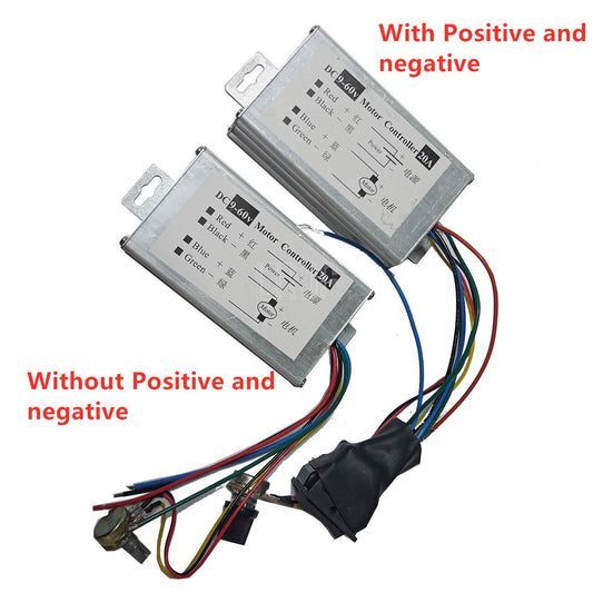 custom 1Pcs DC 10A/20A 9-60v DC motor speed controller, reversible PWM control forward/reverse switch metal case