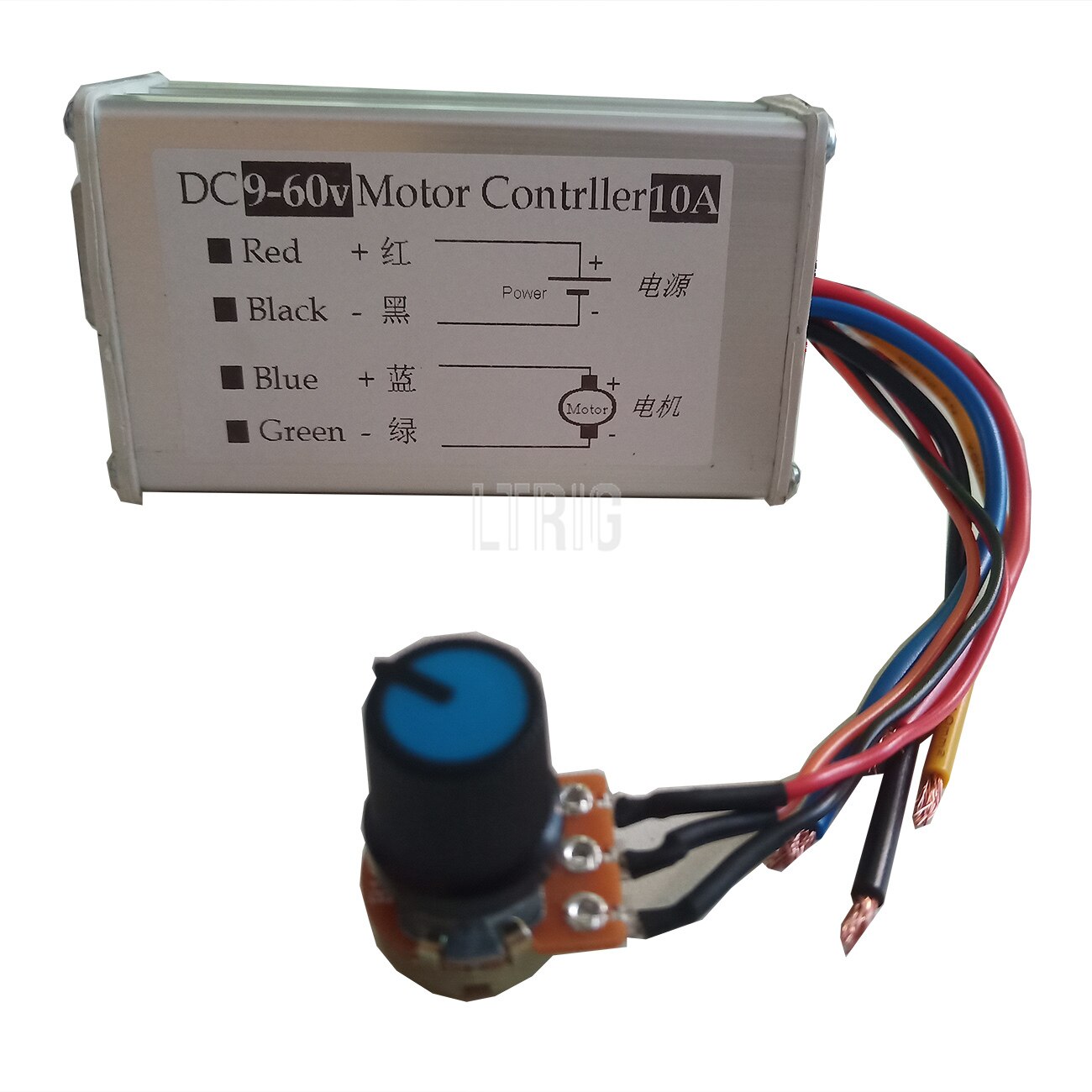 custom 1Pcs DC 10A/20A 9-60v DC motor speed controller, reversible PWM control forward/reverse switch metal case