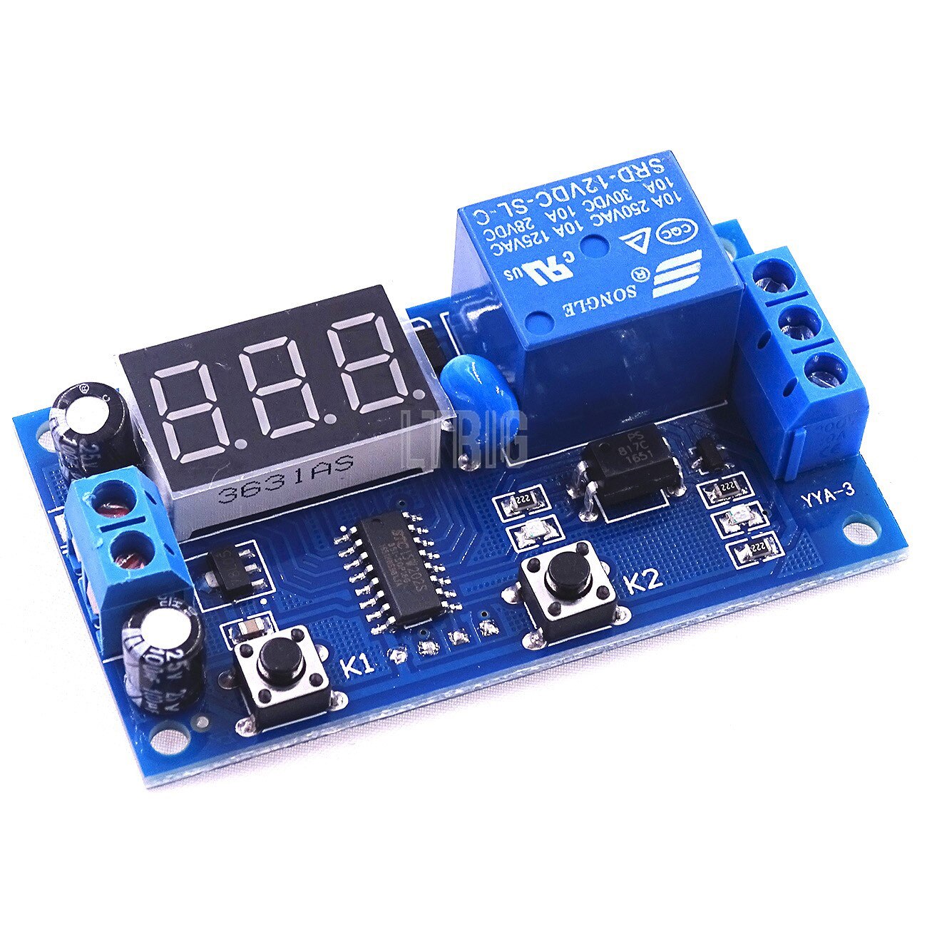 custom 1Pcs DC 12v digital display delay relay multifunctional module infinite loop countdown switch control module