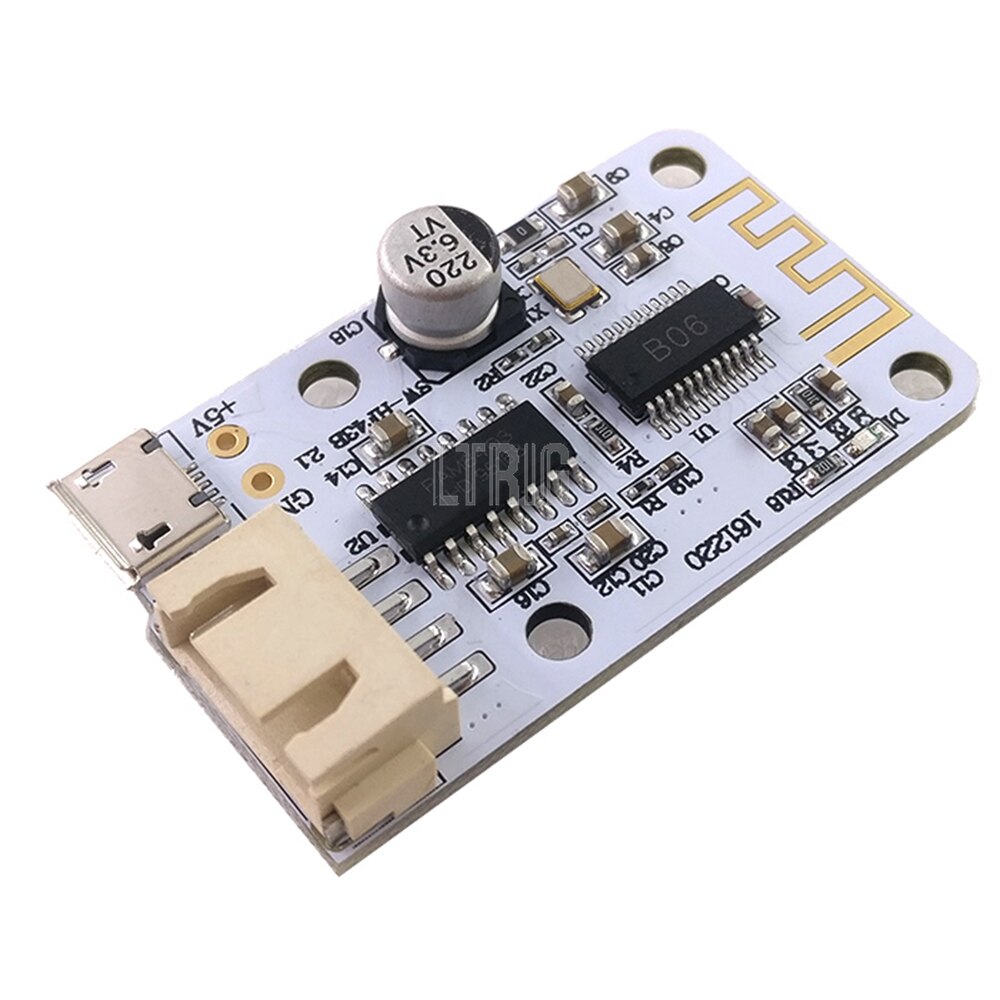 custom 1Pcs DC 5V Micro USB Power 3W+3W Bluetooth 4.0 Audio Receiver Board Wireless Digital Mini Amplifier Module