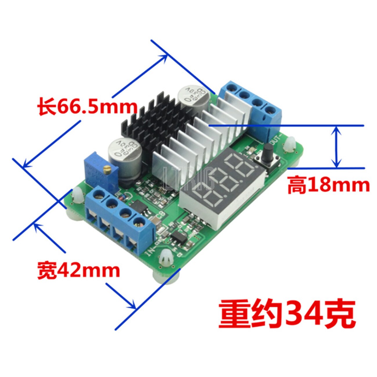 custom 1Pcs DC-DC 3 ~ 35V to 3.5 ~ 35V 100W LTC1871 booster step up regulated power supply module-up converter + voltmeter