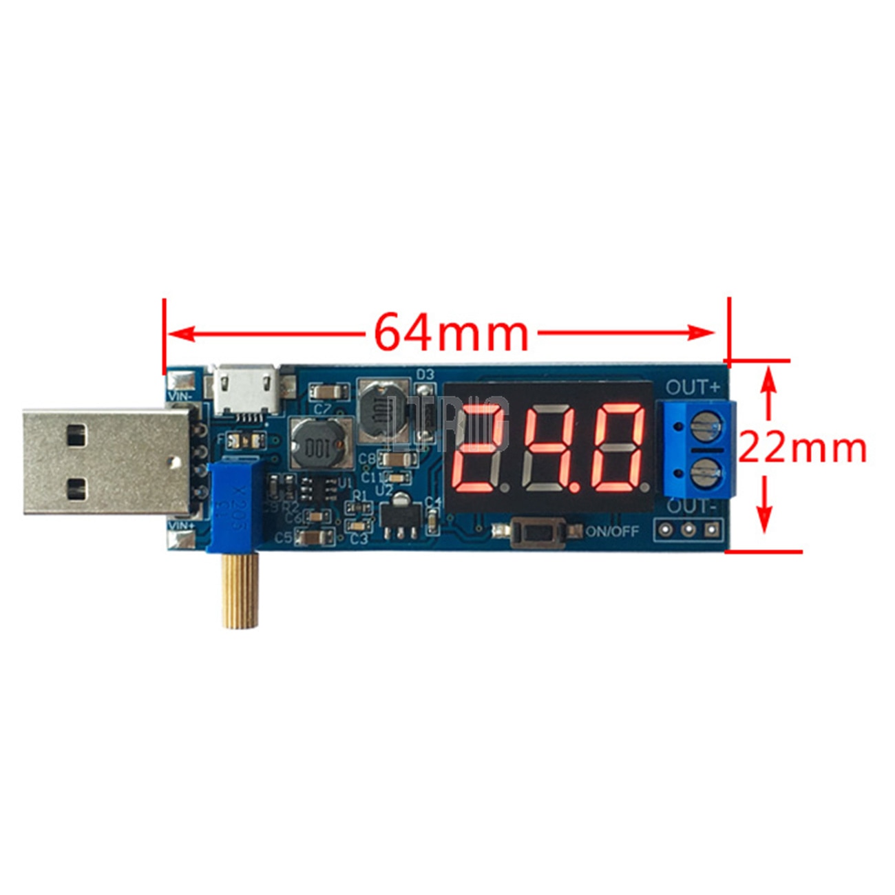 custom 1Pcs DC-DC 5V to 3.5V / 12V USB Step UP / Down power supply module adjustable boost converter DC 1.2V-24V