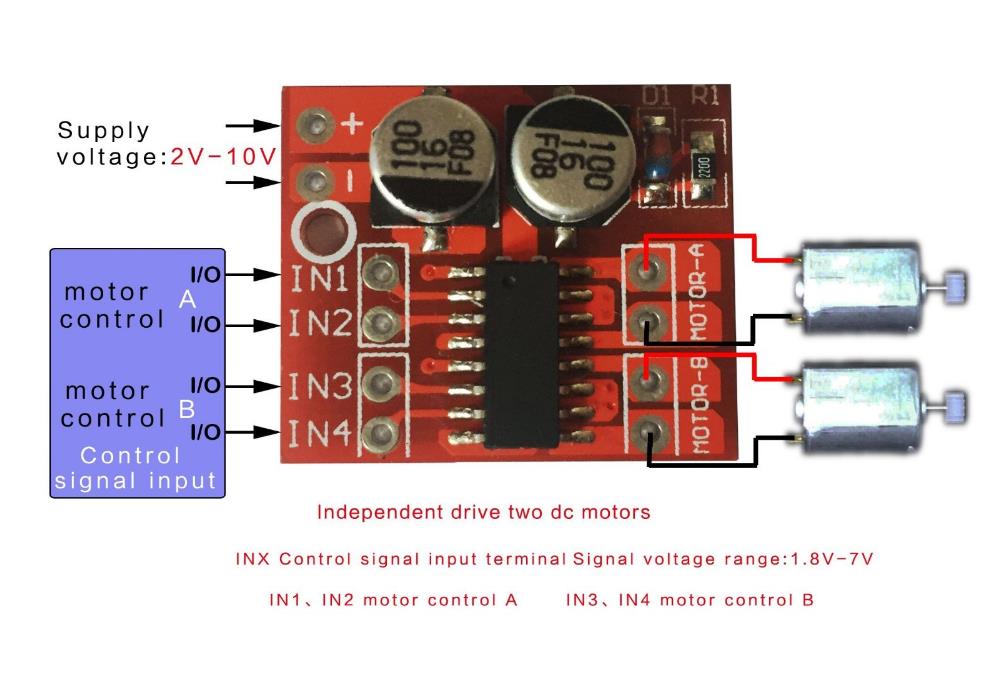 custom 1Pcs DC Motor Drive Module PWM Inverting Double Speed H Bridge Stepper Motor Mini Win L298N