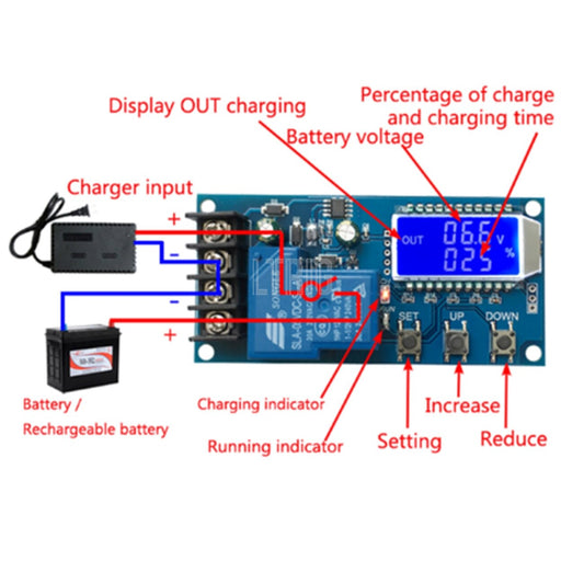 custom 1Pcs DC6-60v 30A storage battery charging control module protection board charger time switch lcd display XY-L30A