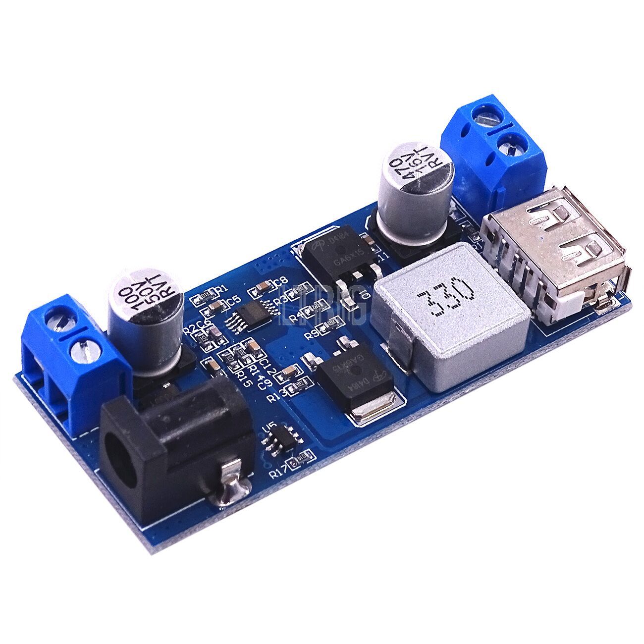 custom 1Pcs DCDC 24V 12V 5V 5A Step Down power supply converter replace LM2596S adjustable USB Step-down charging module