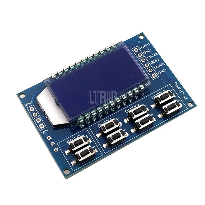 custom 1Pcs Digital LCD Display 3 Way Signal Generator PWM Pulse Frequency Duty Cycle 1HZ ~ 150KHZ Adjustable Square Wave