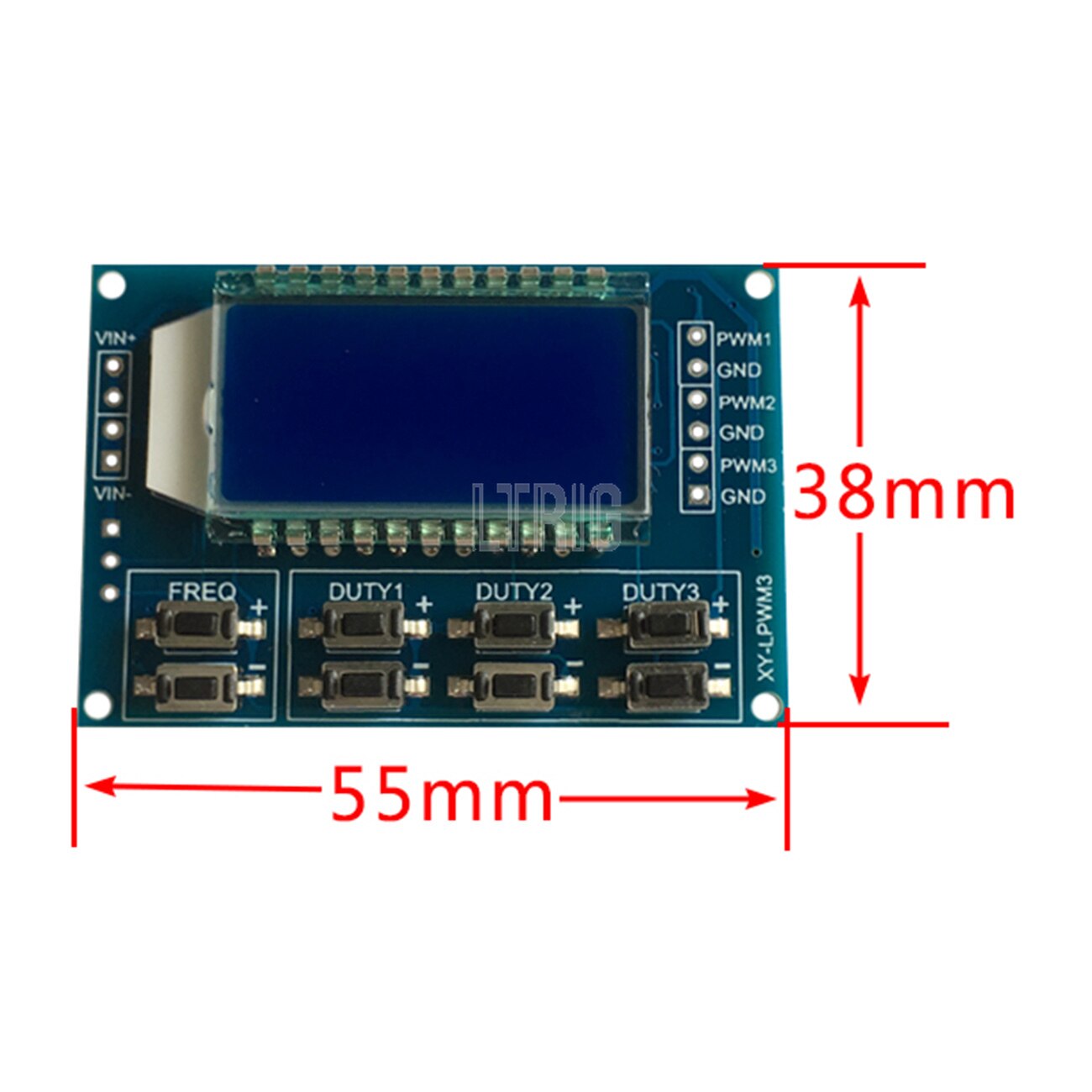 custom 1Pcs Digital LCD Display 3 Way Signal Generator PWM Pulse Frequency Duty Cycle 1HZ ~ 150KHZ Adjustable Square Wave